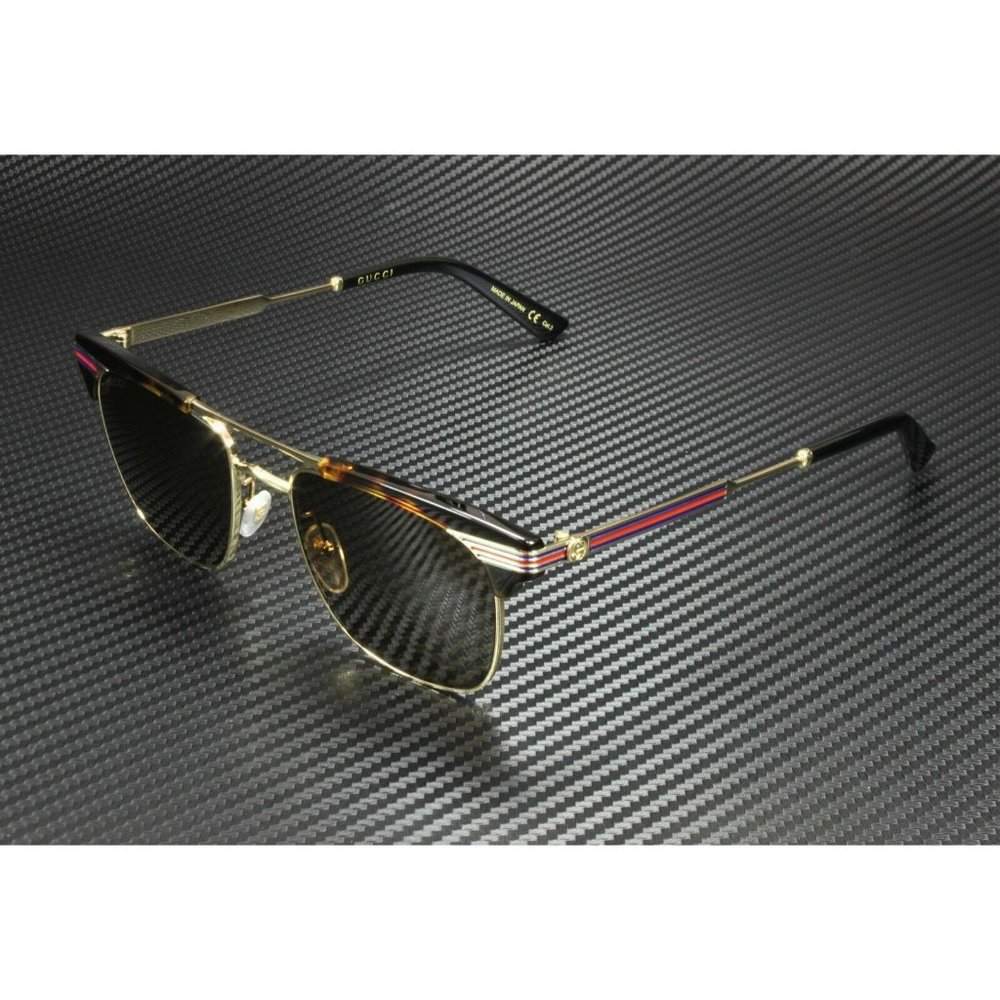 Gucci Havana Gold Men's 52mm Sunglasses - Picture 1 of 4